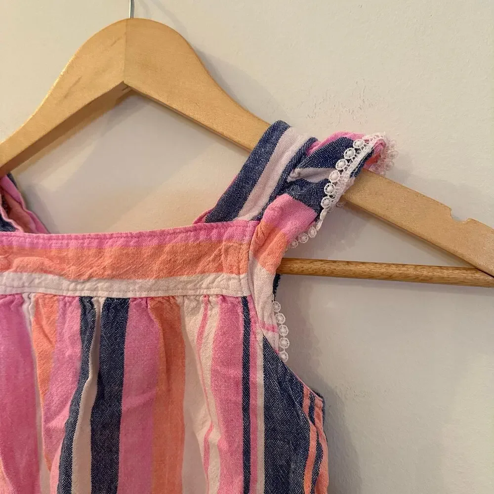 Carter's Girls Stripe Tank sz 5T Cotton Flutter Sleeve Tank